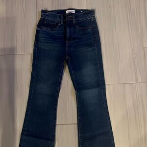 LOFT High Waist Kick Boot Crop Jeans with Raw Hem